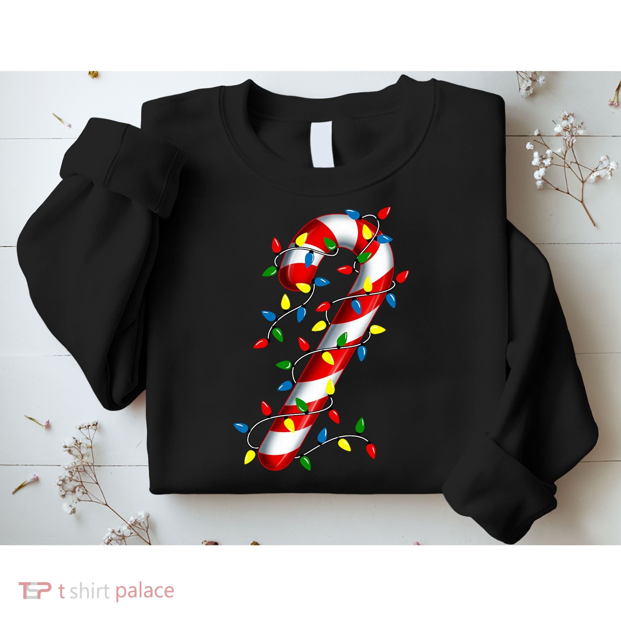 Candy Cane Merry And Bright Christmas Lights Candy Family Sweatshirt