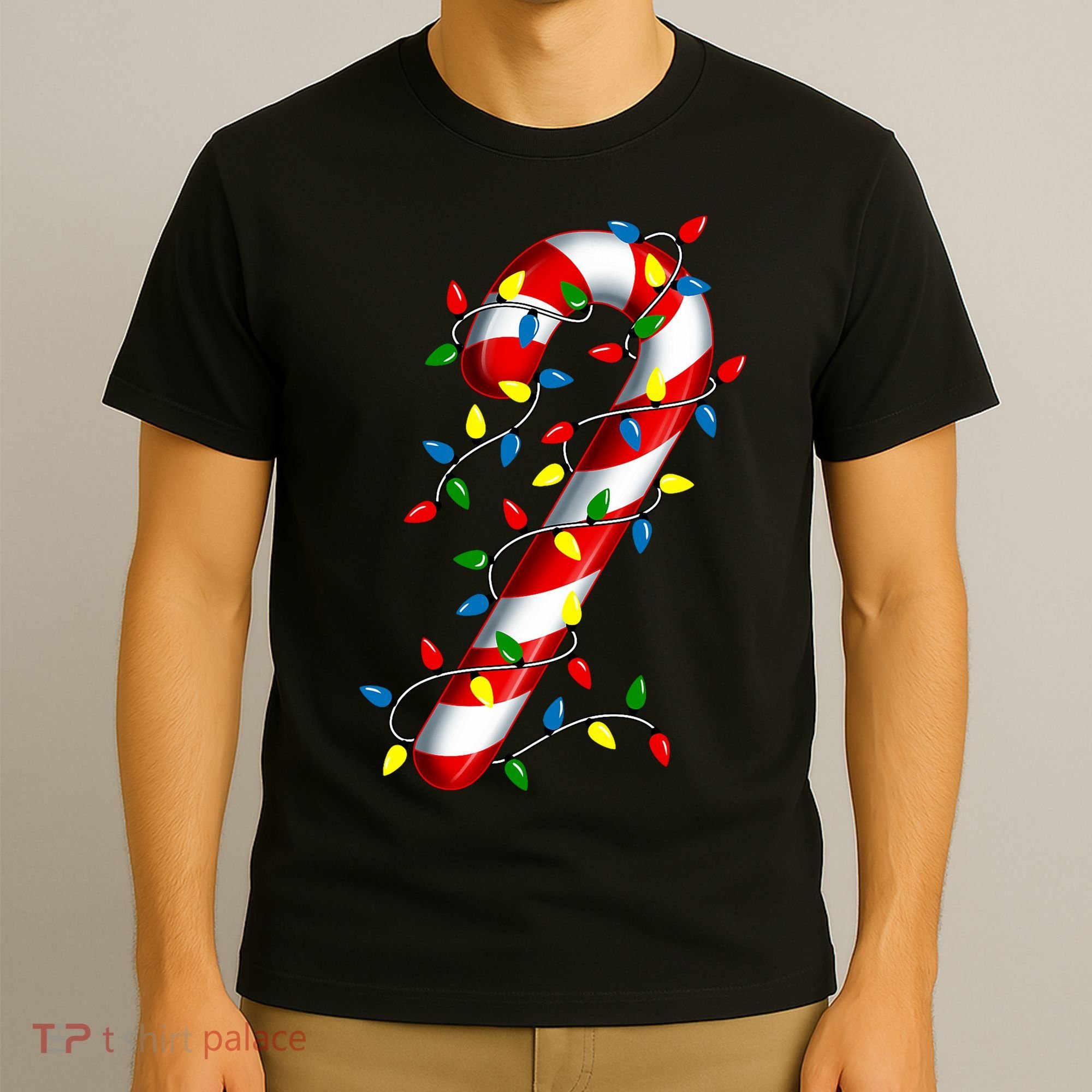 Candy Cane Merry And Bright Christmas Lights Candy Family T-Shirt