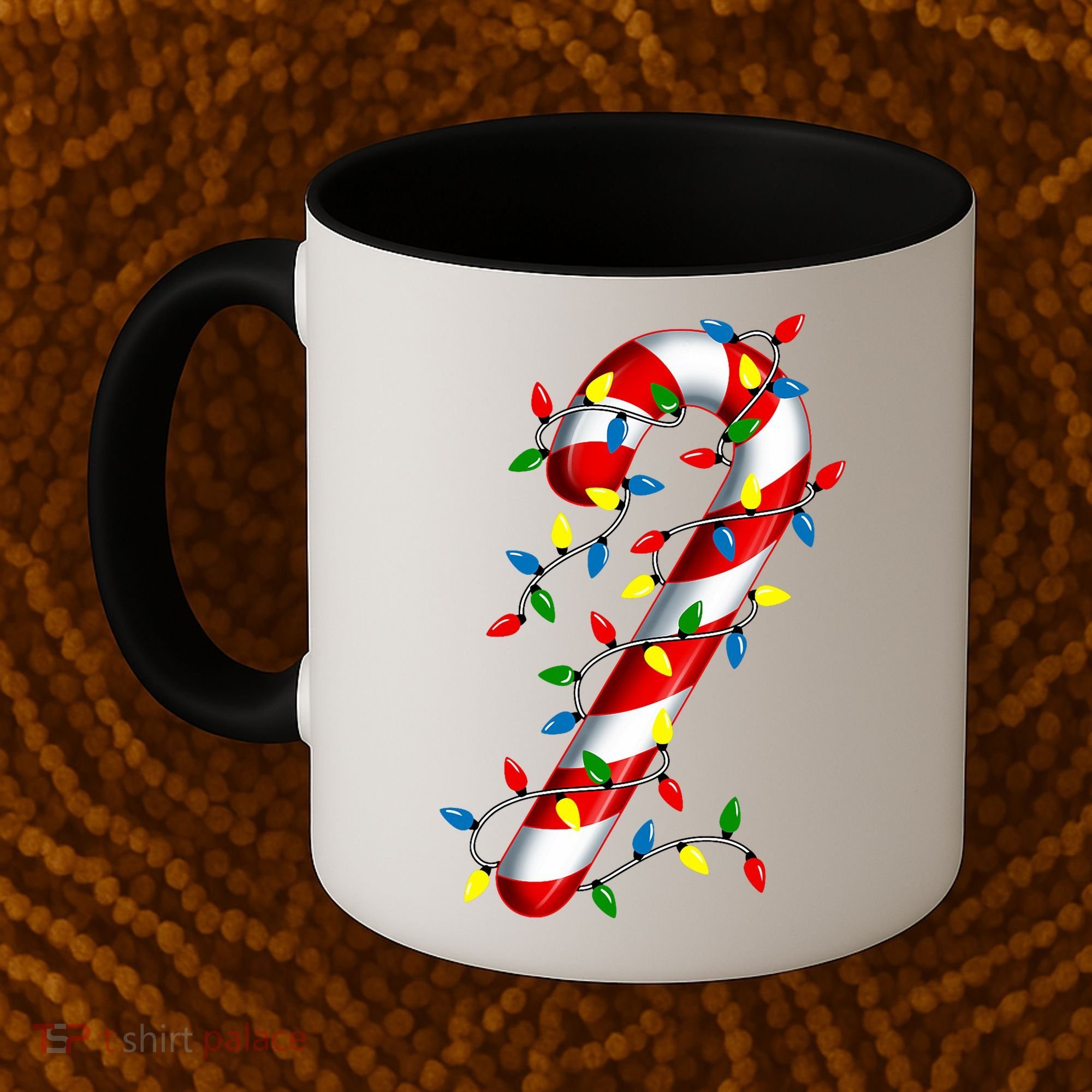 Candy Cane Merry And Bright Christmas Lights Candy Family Coffee Mug
