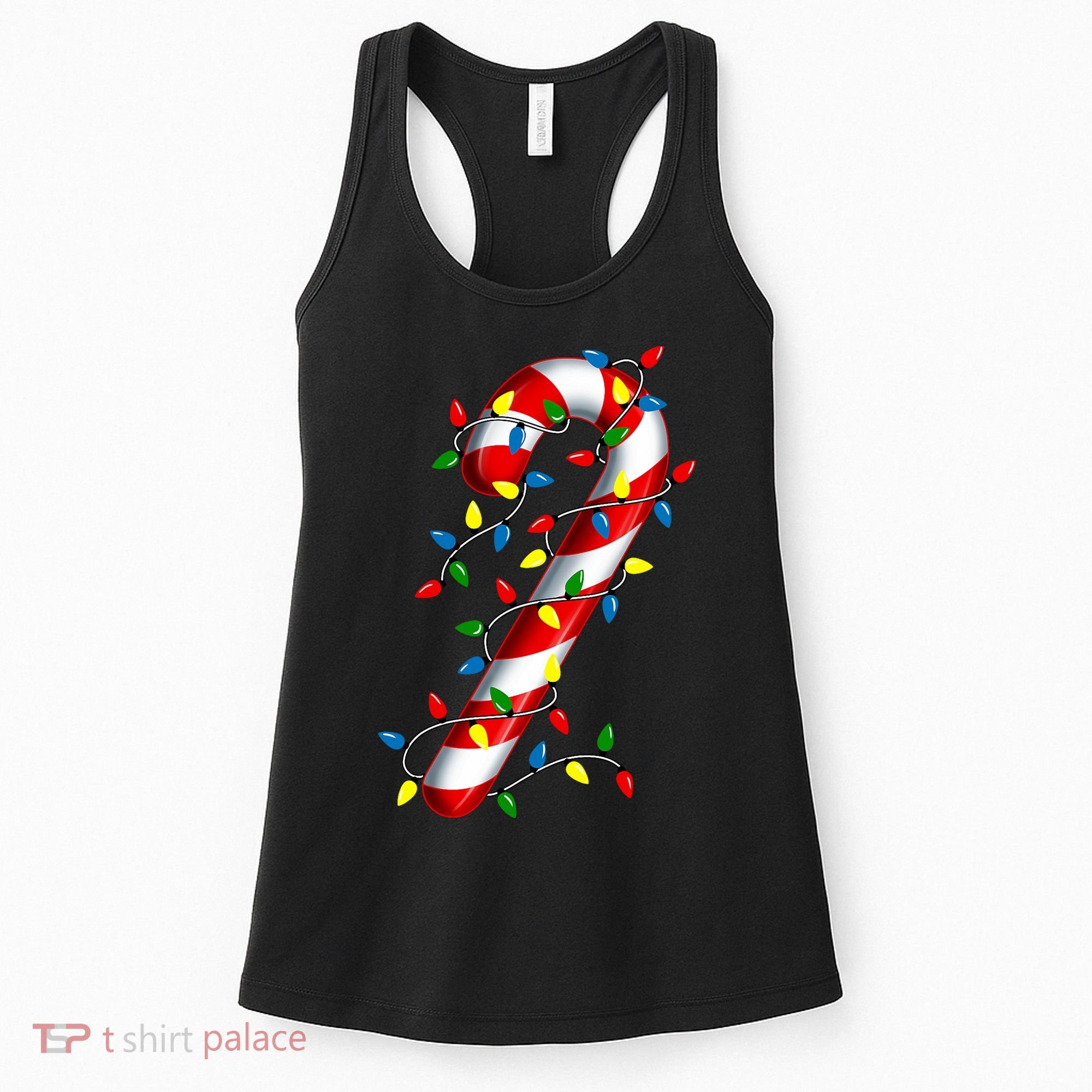 Candy Cane Merry And Bright Christmas Lights Candy Family Women's Tank Top