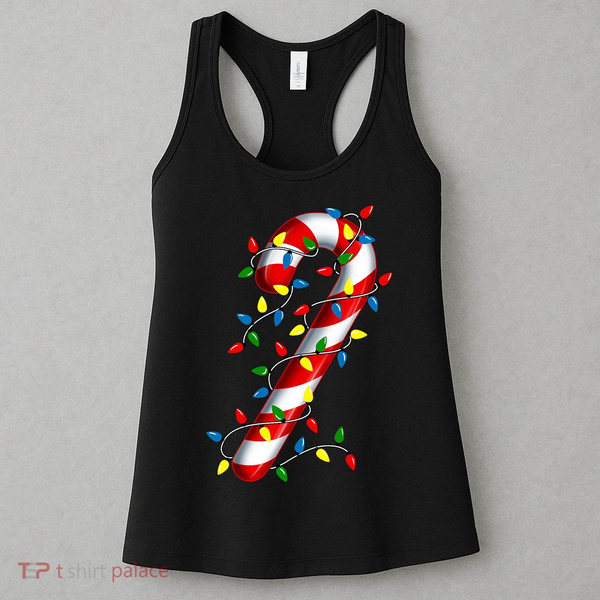 Candy Cane Merry And Bright Christmas Lights Candy Family Women's Tank Top