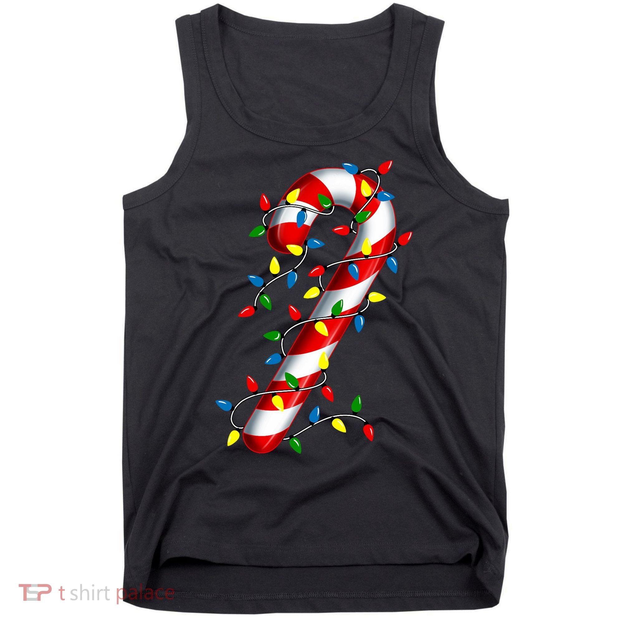 Candy Cane Merry And Bright Christmas Lights Candy Family Tank Top