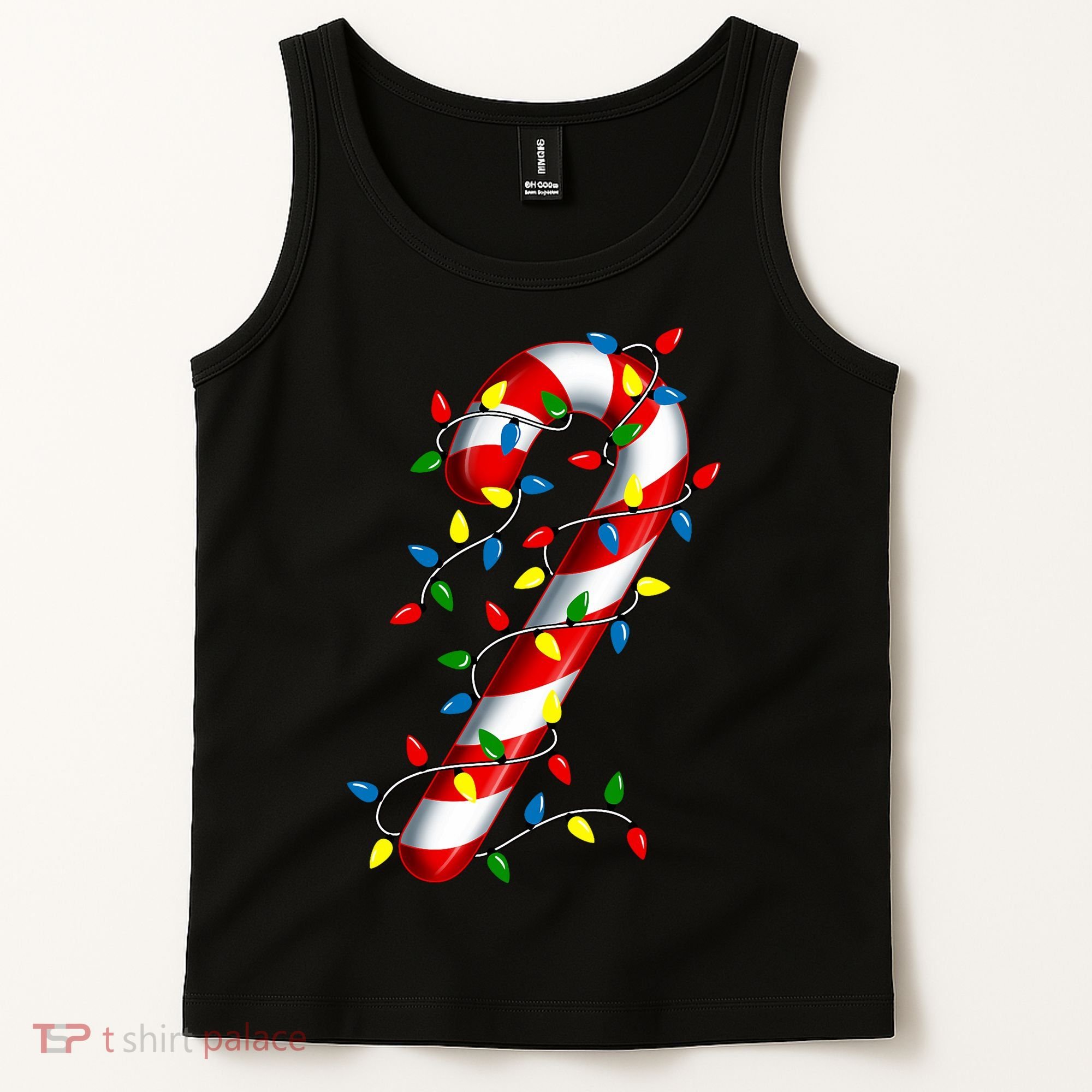 Candy Cane Merry And Bright Christmas Lights Candy Family Tank Top