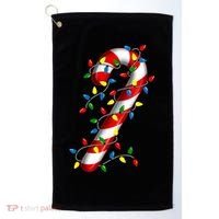 Candy Cane Merry And Bright Christmas Lights Candy Family Golf Towel thumb 0