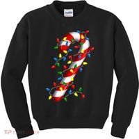 Candy Cane Merry And Bright Christmas Lights Candy Family Kids Sweatshirt thumb 0