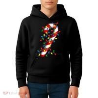 Candy Cane Merry And Bright Christmas Lights Candy Family Kids Hoodie thumb 4
