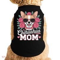 Cute Chihuahua Mom Sunglasses Flower For Chihuahua Owner Doggie Tank thumb 0