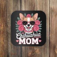 Cute Chihuahua Mom Sunglasses Flower For Chihuahua Owner Coaster thumb 0