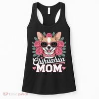 Cute Chihuahua Mom Sunglasses Flower For Chihuahua Owner Women's Tank Top thumb 0