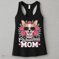 Cute Chihuahua Mom Sunglasses Flower For Chihuahua Owner Women's Tank Top thumb 3