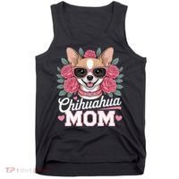 Cute Chihuahua Mom Sunglasses Flower For Chihuahua Owner Tank Top thumb 0