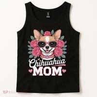 Cute Chihuahua Mom Sunglasses Flower For Chihuahua Owner Tank Top thumb 2