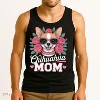 Cute Chihuahua Mom Sunglasses Flower For Chihuahua Owner Tank Top thumb 3