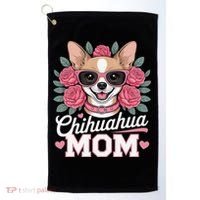 Cute Chihuahua Mom Sunglasses Flower For Chihuahua Owner Golf Towel thumb 0