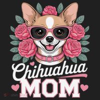Cute Chihuahua Mom Sunglasses Flower For Chihuahua Owner Golf Towel thumb 3