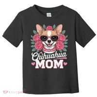 Cute Chihuahua Mom Sunglasses Flower For Chihuahua Owner Toddler T-Shirt thumb 0