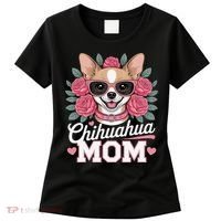Cute Chihuahua Mom Sunglasses Flower For Chihuahua Owner Women's T-Shirt thumb 0