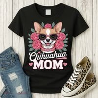 Cute Chihuahua Mom Sunglasses Flower For Chihuahua Owner Women's T-Shirt thumb 3