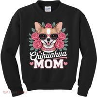 Cute Chihuahua Mom Sunglasses Flower For Chihuahua Owner Kids Sweatshirt thumb 0