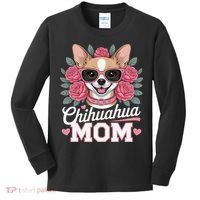 Cute Chihuahua Mom Sunglasses Flower For Chihuahua Owner Kids Long Sleeve Shirt thumb 0