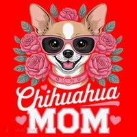 Cute Chihuahua Mom Sunglasses Flower For Chihuahua Owner Santa Hat thumb 1