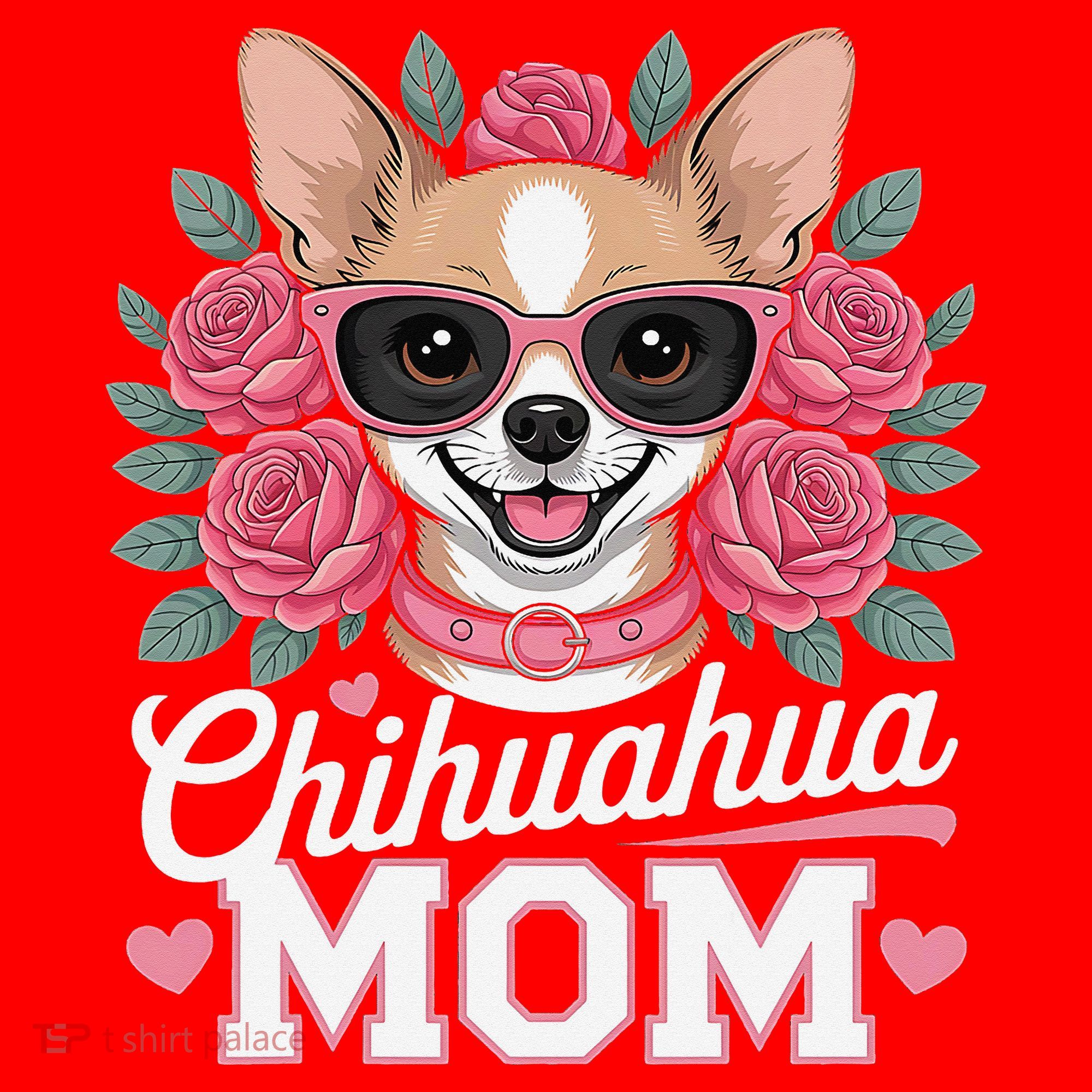 Cute Chihuahua Mom Sunglasses Flower For Chihuahua Owner Santa Hat
