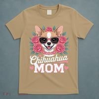 Cute Chihuahua Mom Sunglasses Flower For Chihuahua Owner T-Shirt thumb 5