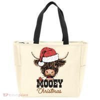 Christmas Cow Mooey Christmas Cute Cow Tote Bag thumb 0