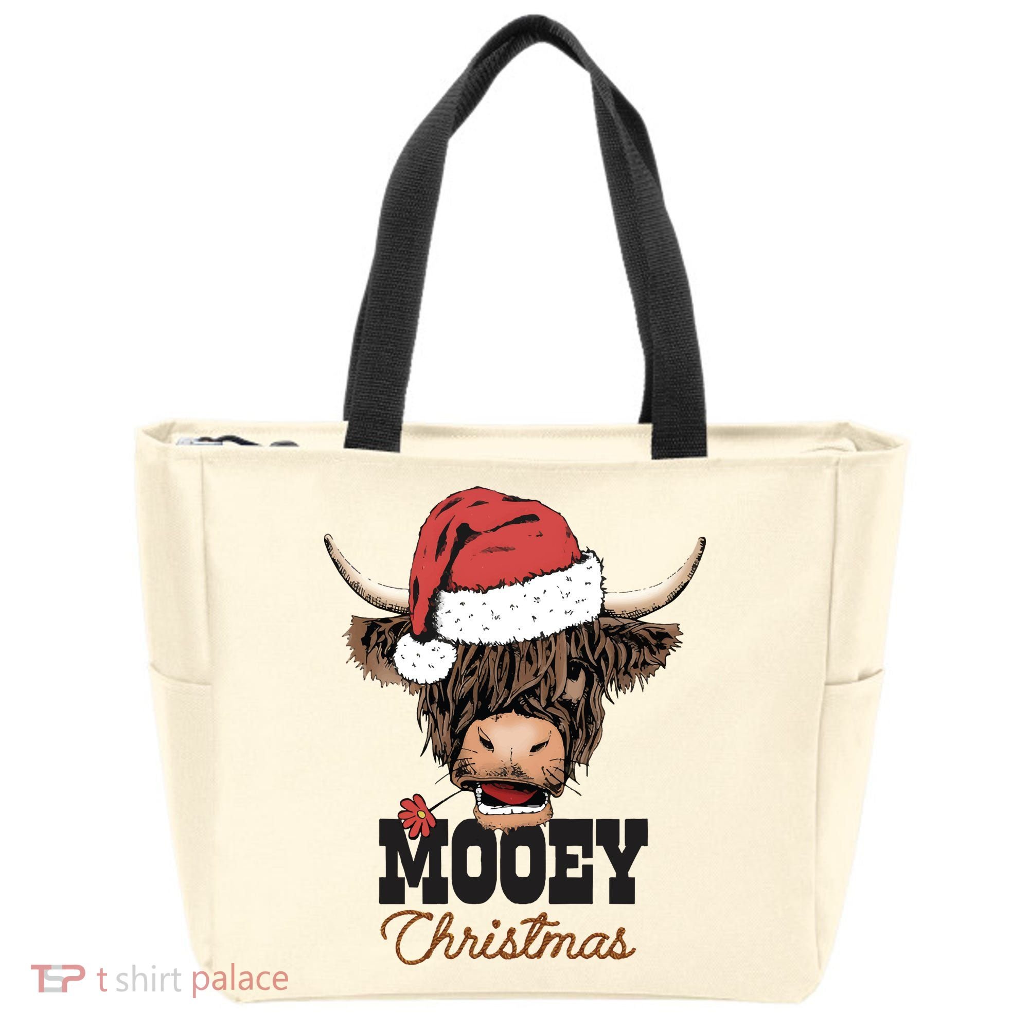 Christmas Cow Mooey Christmas Cute Cow Tote Bag