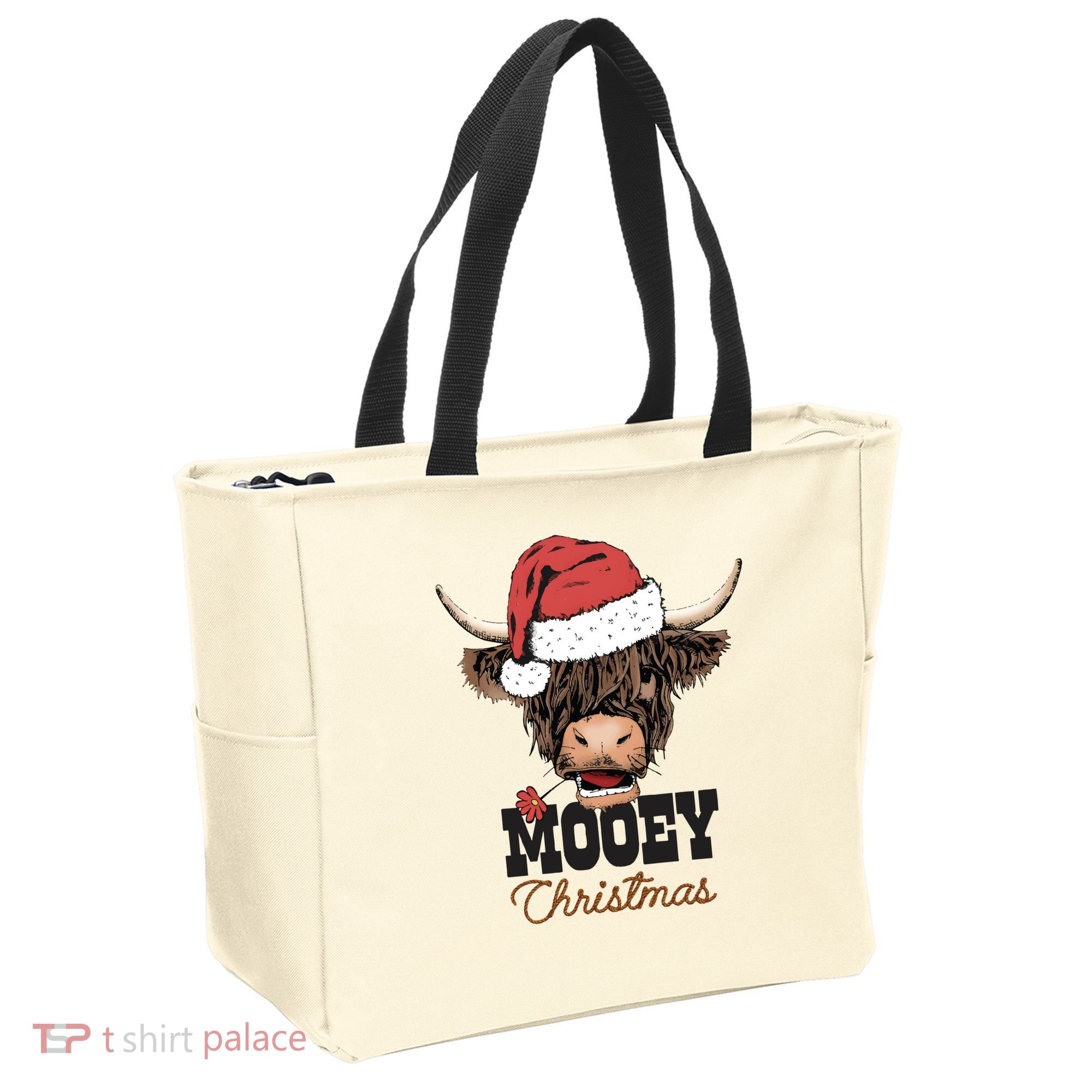 Christmas Cow Mooey Christmas Cute Cow Tote Bag