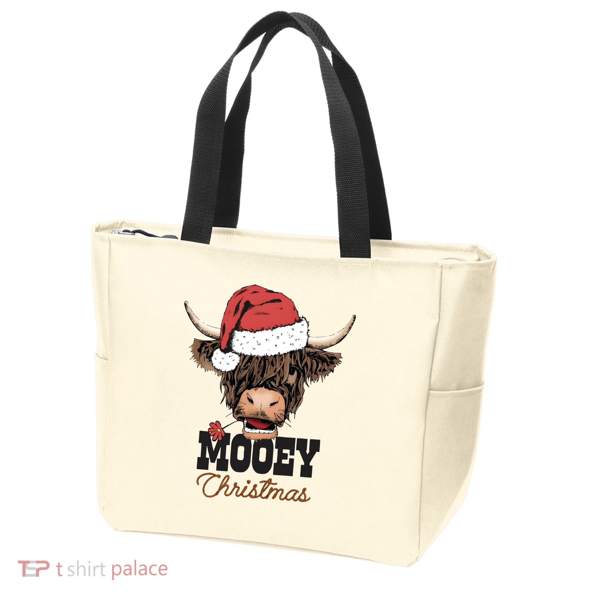 Christmas Cow Mooey Christmas Cute Cow Tote Bag