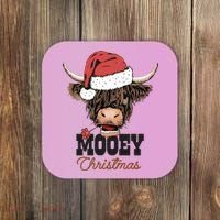 Christmas Cow Mooey Christmas Cute Cow Coaster thumb 0