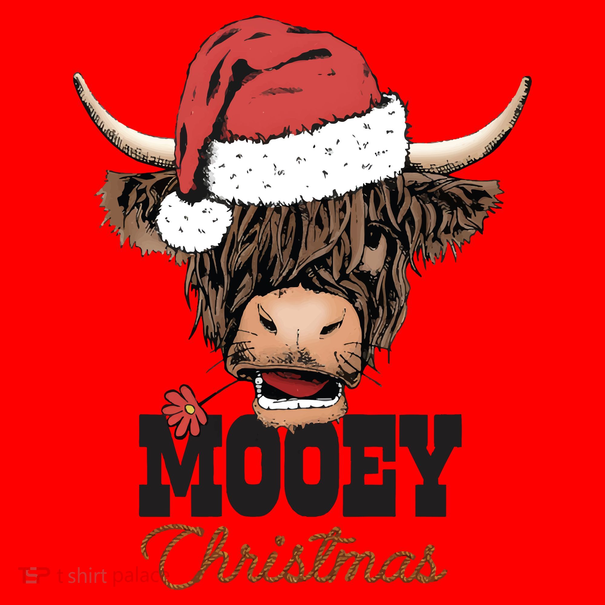 Christmas Cow Mooey Christmas Cute Cow Santa Hat