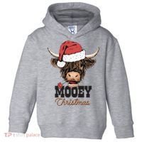 Christmas Cow Mooey Christmas Cute Cow Toddler Hoodie thumb 0