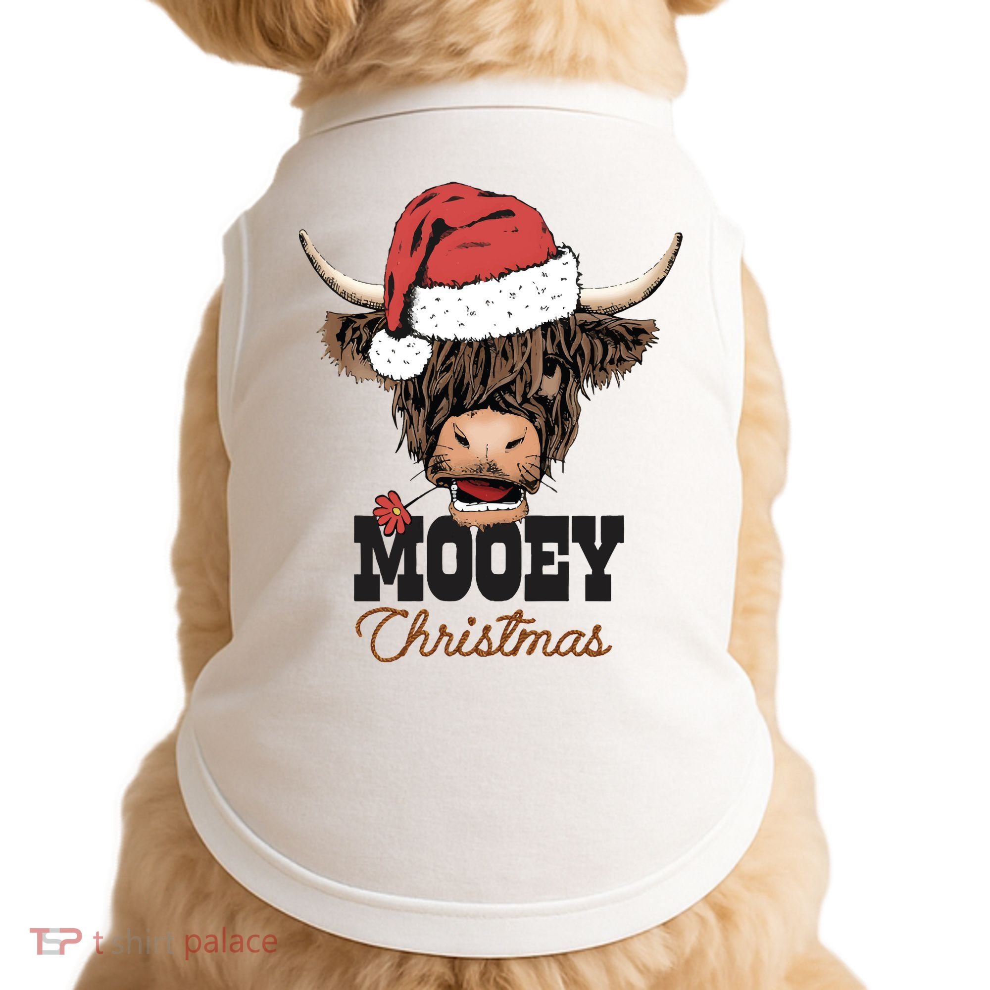 Christmas Cow Mooey Christmas Cute Cow Doggie Tank