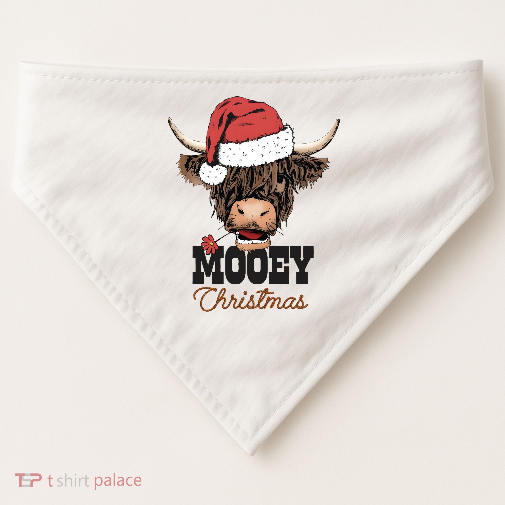 Christmas Cow Mooey Christmas Cute Cow USA-Made Doggie Bandana