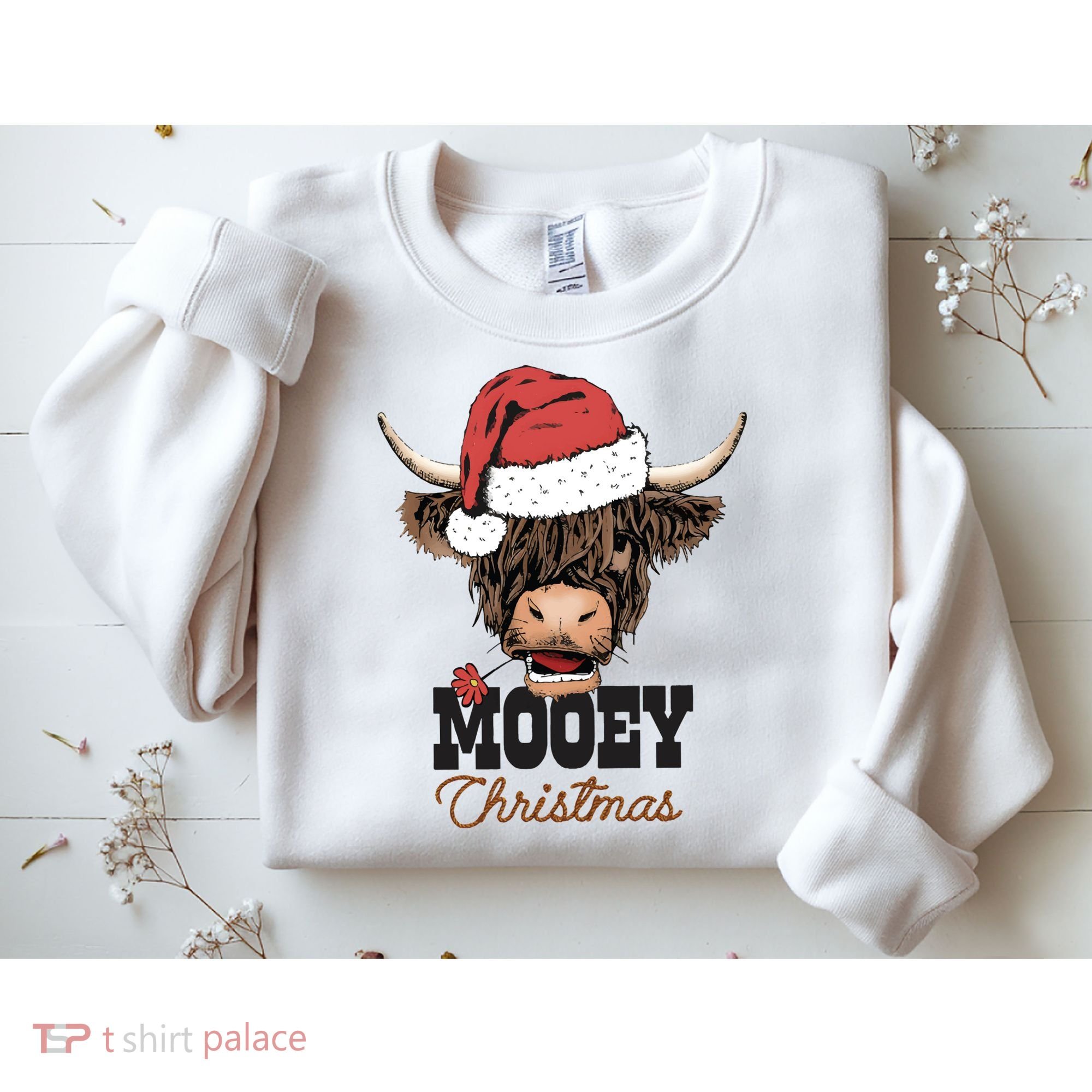 Christmas Cow Mooey Christmas Cute Cow Sweatshirt