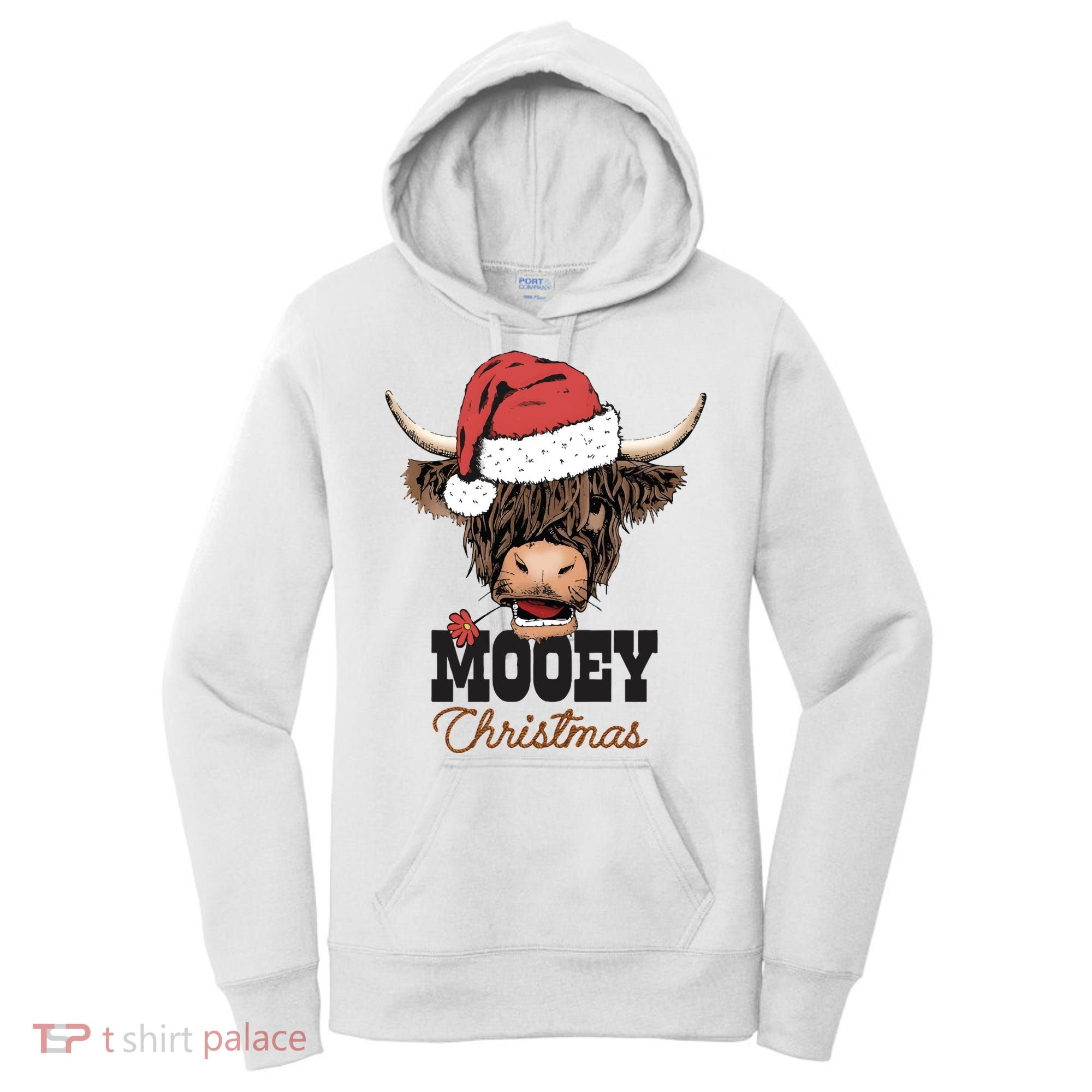 Christmas Cow Mooey Christmas Cute Cow Women's Hoodie