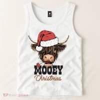 Christmas Cow Mooey Christmas Cute Cow Tank Top thumb 2