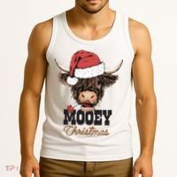Christmas Cow Mooey Christmas Cute Cow Tank Top thumb 3