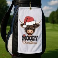 Christmas Cow Mooey Christmas Cute Cow Golf Towel thumb 2