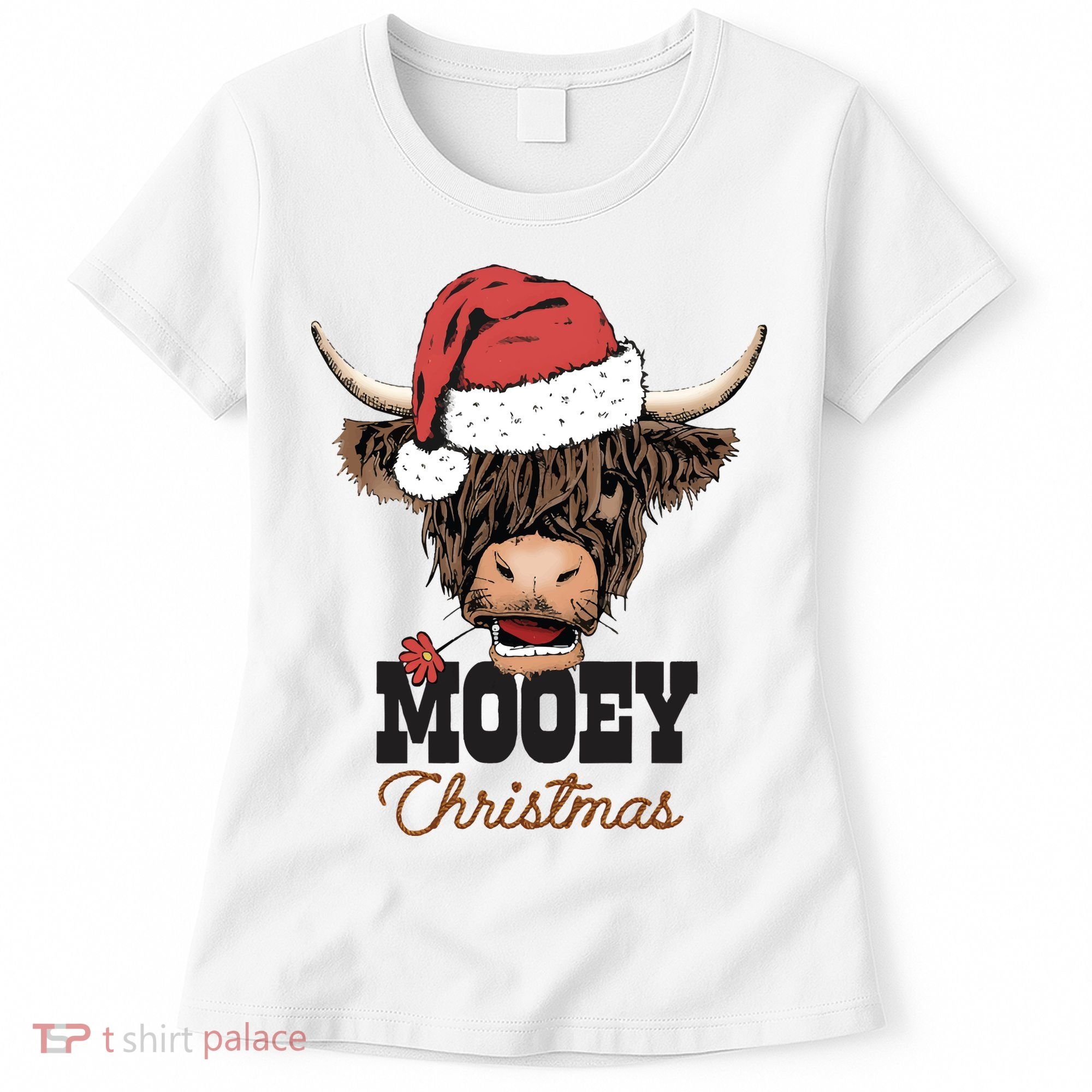 Christmas Cow Mooey Christmas Cute Cow Women's T-Shirt