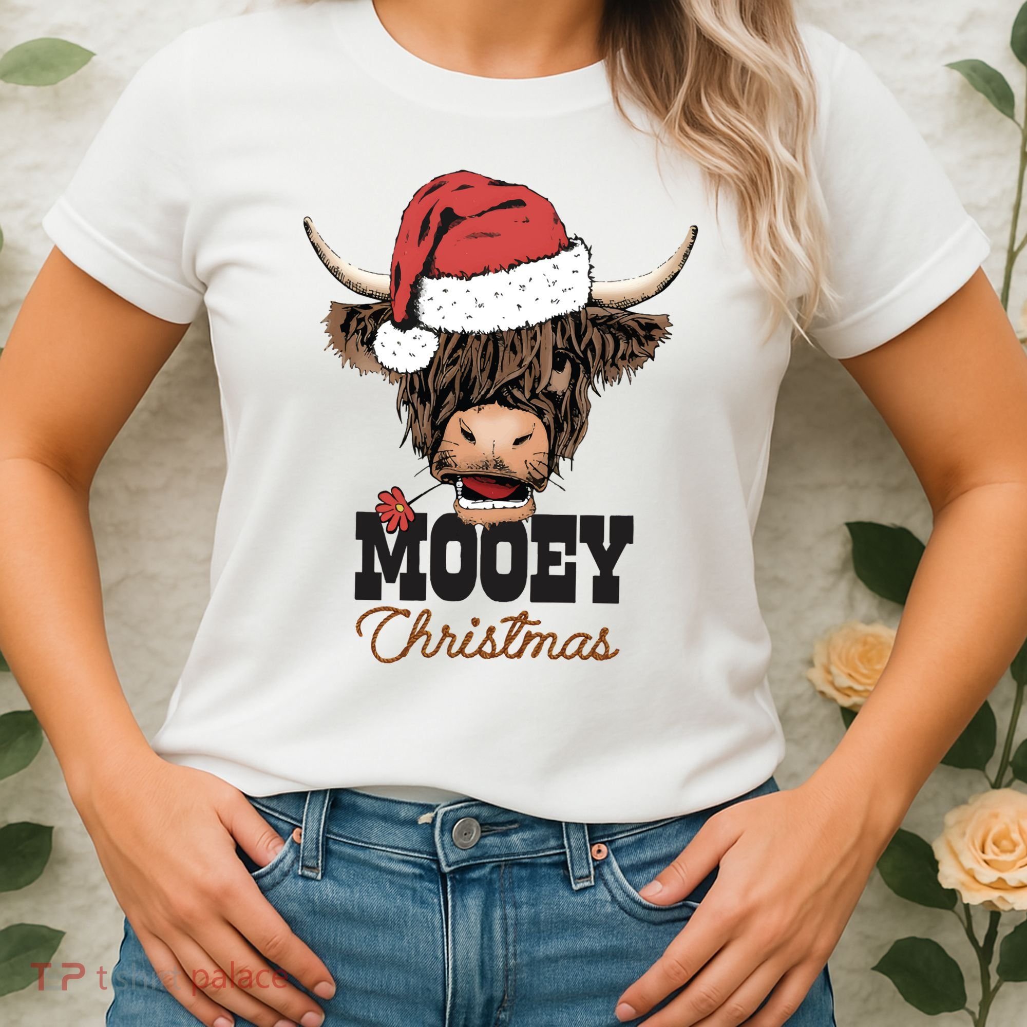 Christmas Cow Mooey Christmas Cute Cow Women's T-Shirt