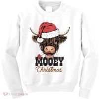 Christmas Cow Mooey Christmas Cute Cow Kids Sweatshirt thumb 0