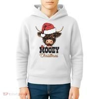 Christmas Cow Mooey Christmas Cute Cow Kids Hoodie thumb 4