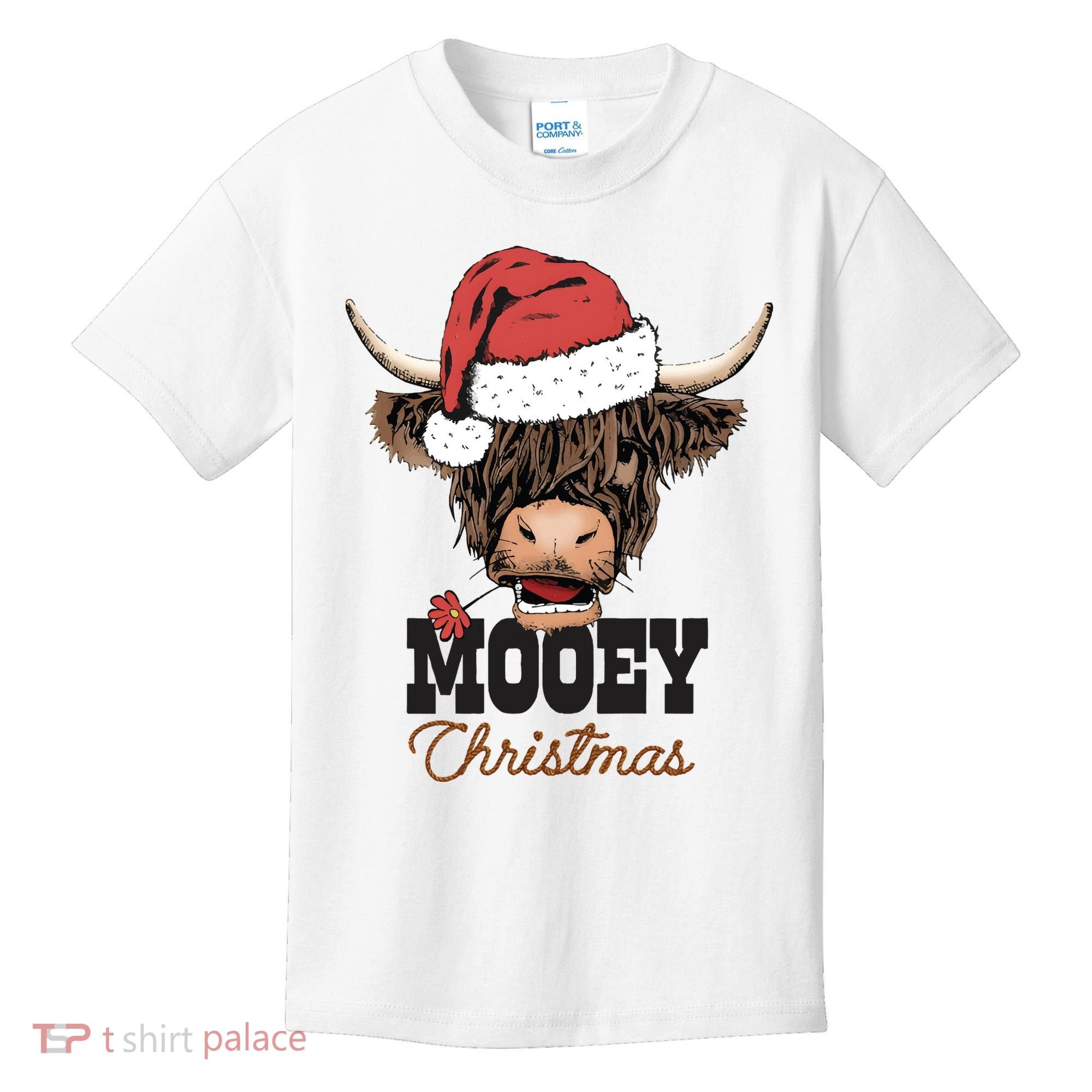 Christmas Cow Mooey Christmas Cute Cow Kids T-Shirt
