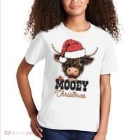 Christmas Cow Mooey Christmas Cute Cow Kids T-Shirt thumb 2
