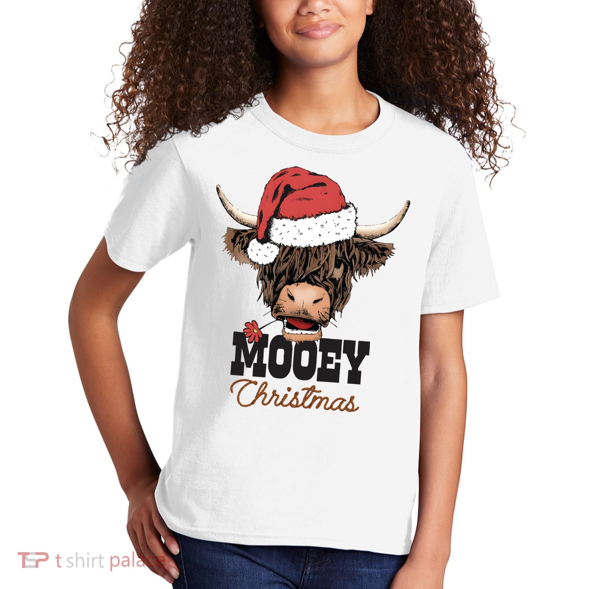 Christmas Cow Mooey Christmas Cute Cow Kids T-Shirt