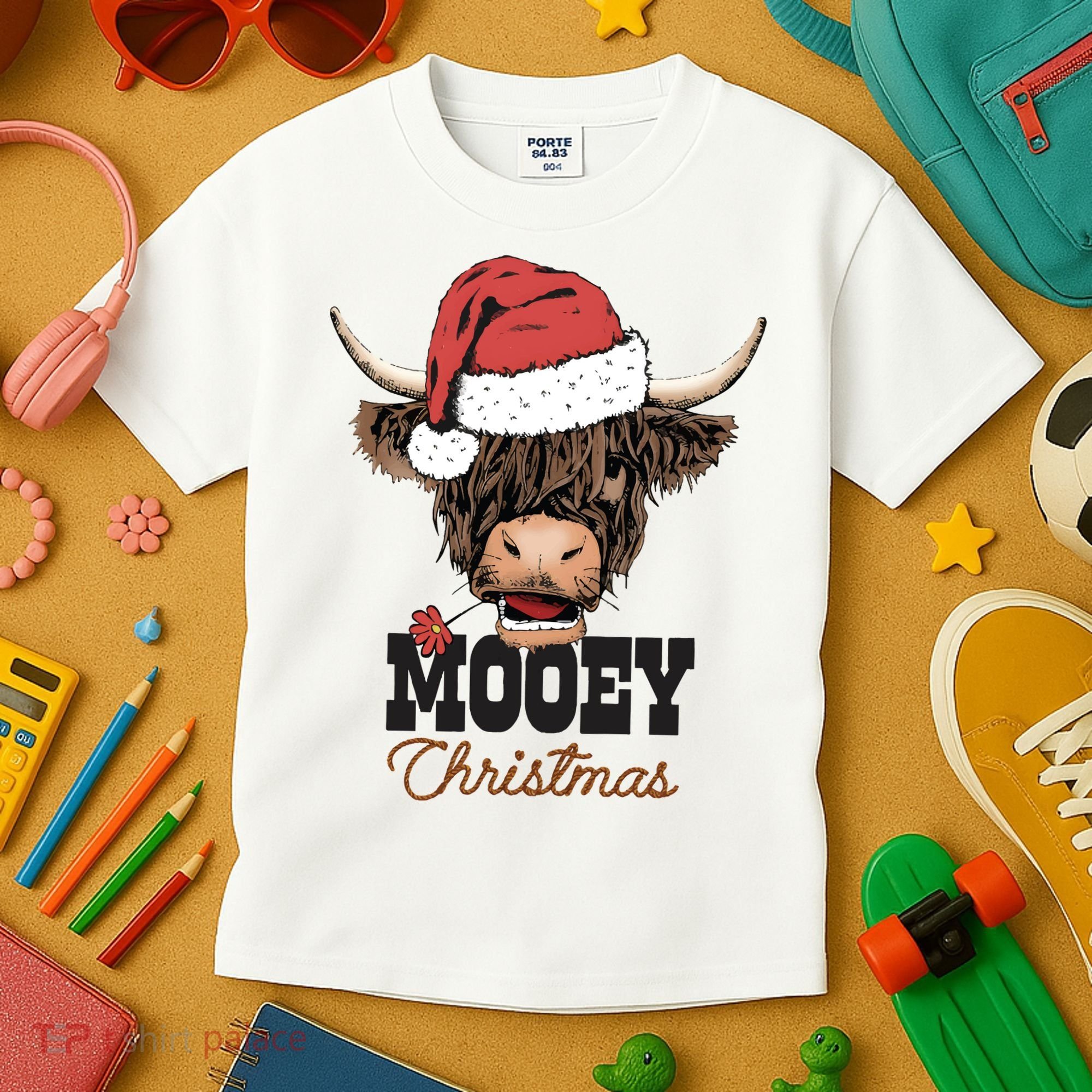 Christmas Cow Mooey Christmas Cute Cow Kids T-Shirt