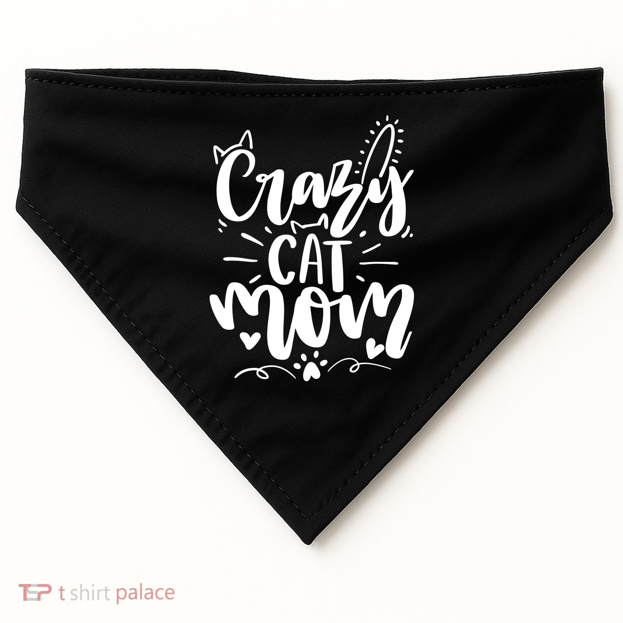 Crazy Cat Mom Cat Lover Cat Day USA-Made Doggie Bandana